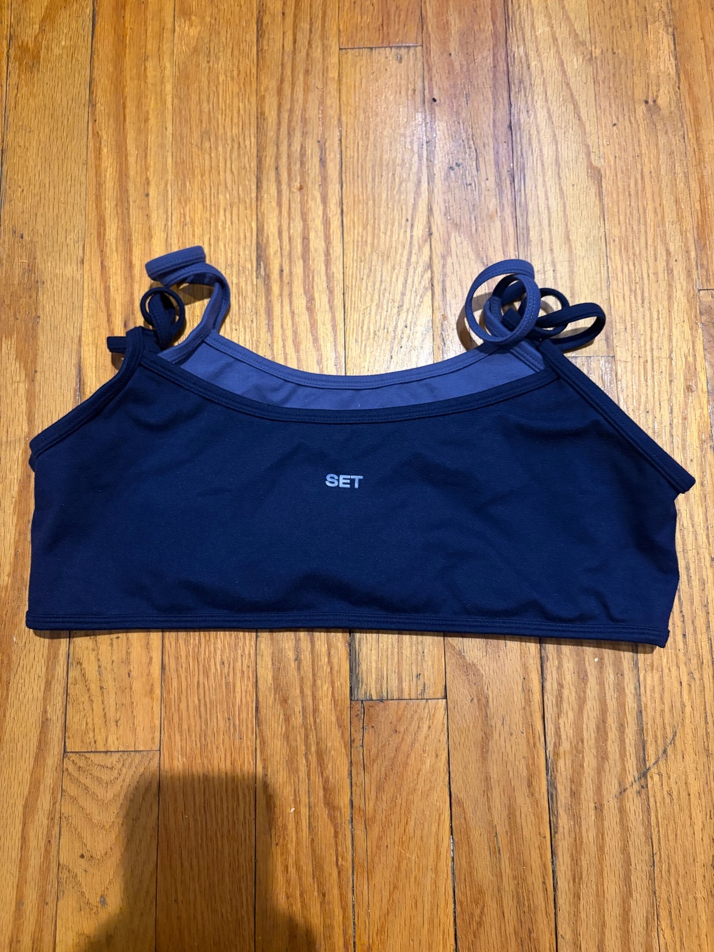 SET Active Navy Blue Tie-Strap Sports Bra